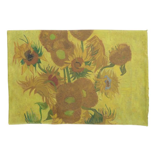 Housse D'oreillers Vincent Van Gogh 15 Peinture de tournesols (devant)