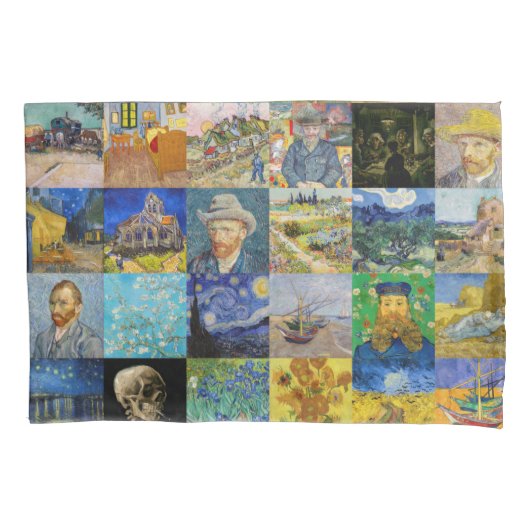 Housse D'oreillers Vincent van Gogh - chefs-d'oeuvre Mosaic Patchwork (devant)