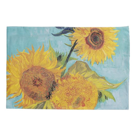 Housse D'oreillers Vincent Van Gogh - Trois tournesols dans un vase (Dos)