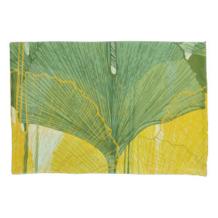 Housse D'oreillers Vintage Ginkgo Biloba : Feuilles tropicaux