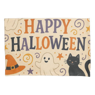 Housse D'oreillers Vintage, mignonne chauve-souris d'halloween, fantô