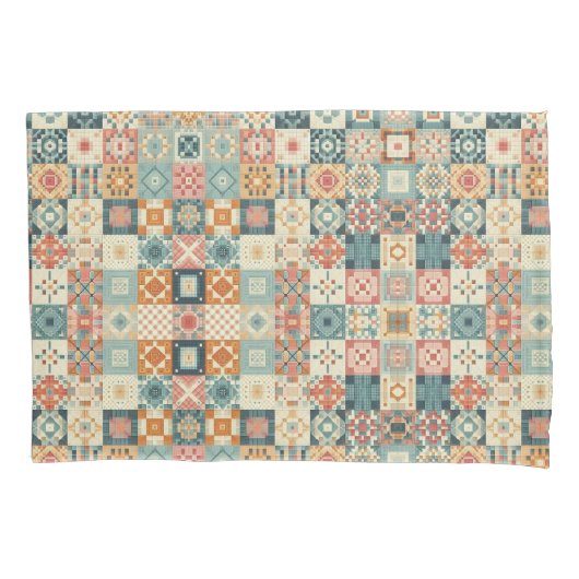 Housse D'oreillers Vintage, patchwork, paré (devant)