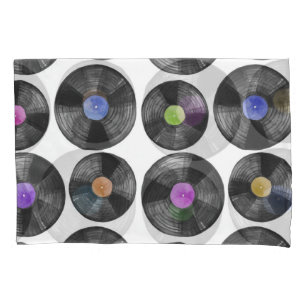 Housse D'oreillers Vinyl LP Records Retro Illustration