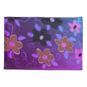 Housse D'oreillers Violet Avec Floral (Dos)