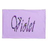 Housse D'oreillers Violet Floral Violet, (Dos-gauche)