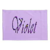 Housse D'oreillers Violet Floral Violet, (Dos-Droit)