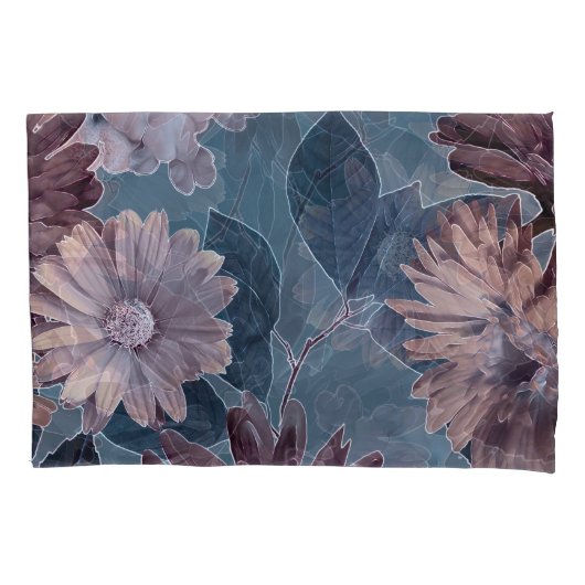 Housse D'oreillers Violet monochrome : Aquarelle Florale sans couleur (devant)