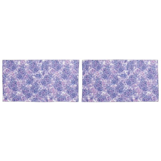 Housse D'oreillers Violette aquarelle fleurs lilas (devant-Set)