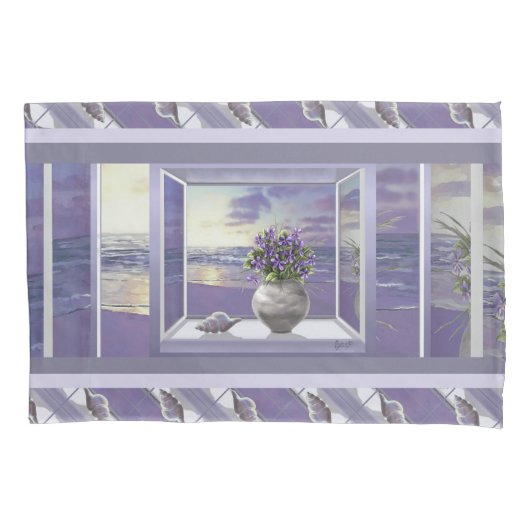 Housse D'oreillers violettes dans un bocal de lune (devant)