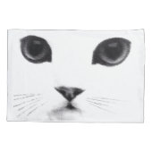 Housse D'oreillers Visage blanc noir de chat (Dos)