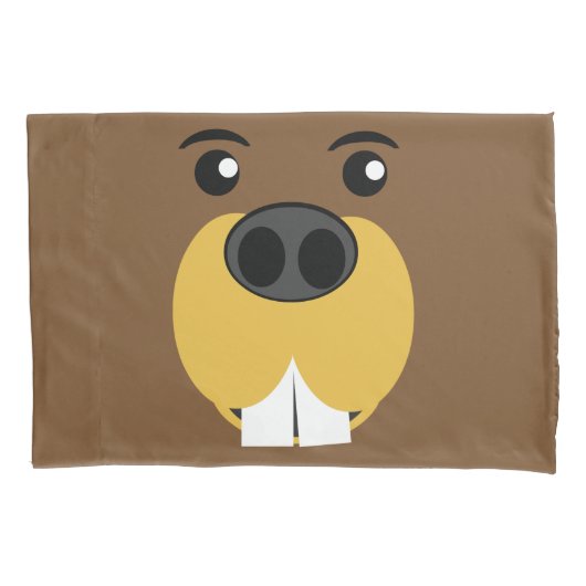 Housse D'oreillers Visage de castor (devant)