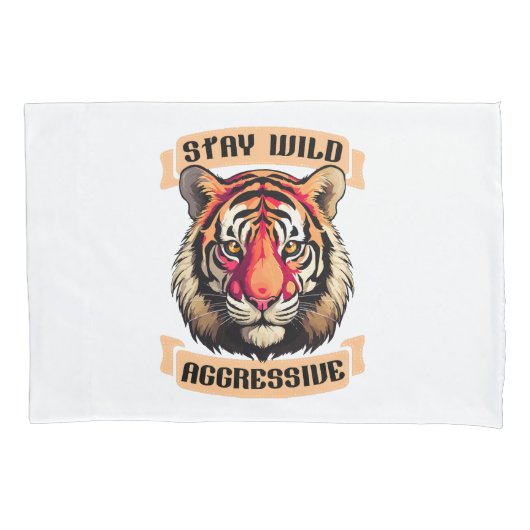 HOUSSE D'OREILLERS VISAGE DE TIGRE (devant)