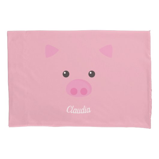 Housse D'oreillers Visage porcin rose (devant)