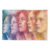 Housse D'oreillers Visages des femmes - Peinture aquarelle (Dos)