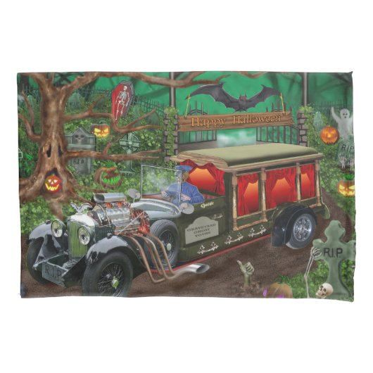 HOUSSE D'OREILLERS VISITES DE FANTÔME DE CIMETIÈRE (devant)