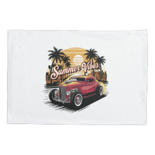 Housse D'oreillers Voiture Classique Ambiance Estivale
