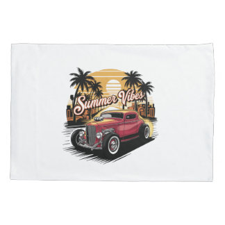 Housse D'oreillers Voiture Classique Ambiance Estivale