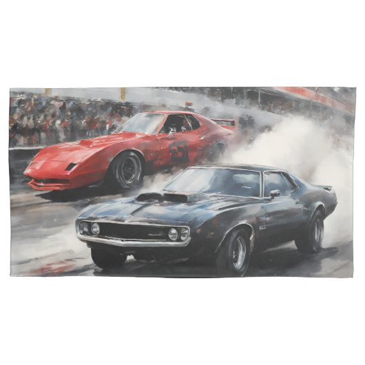 Housse D'oreillers Voitures Red & Black Muscle (devant-gauche)