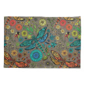 Housse D'oreillers Voler, libellule de mouche sur brun (Dos-gauche)