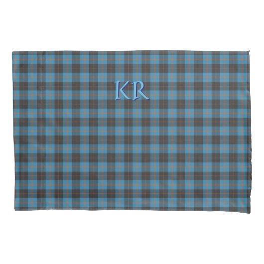 Housse D'oreillers Vos initiales sur Angus District tartan antique (devant)