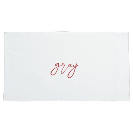 Housse D'oreillers Votre nom Elegant Red Typography Script Pillowcase (devant-Droit)