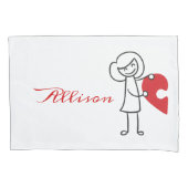 Housse D'oreillers Vous avez un morceau de mon coeur - Ses et Ses (devant-gauche)