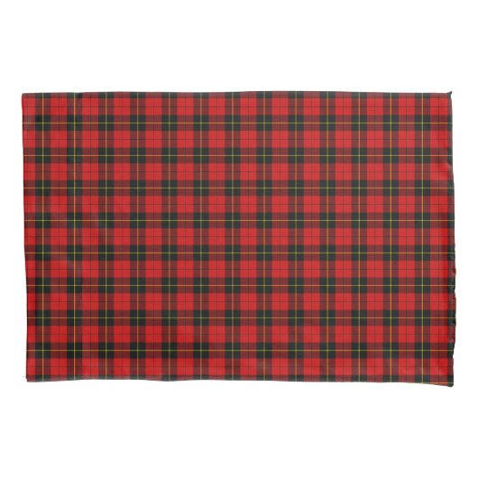 Housse D'oreillers Wallace tartan rouge noir plaid (devant-gauche)