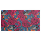 Housse D'oreillers Waratah rouge et brunes (devant-gauche)