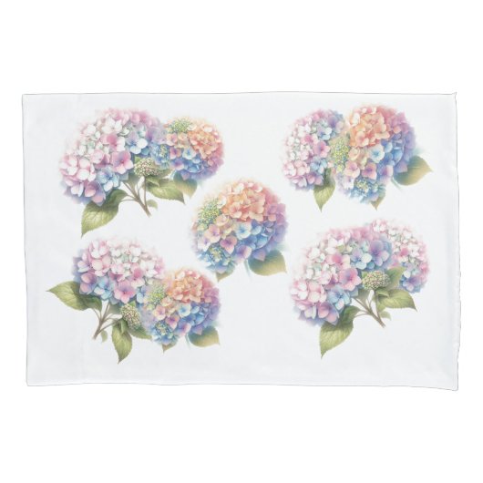 Housse D'oreillers Watercolor Hydrangea Floral Pattern (devant)