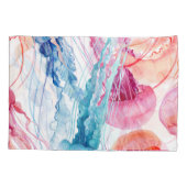 Housse D'oreillers Watercolor Sea Life : Bubbles & Jellyfish (Dos)