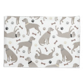 Housse D'oreillers Weimaraner os et pattes Coque Coussin blanc (Dos)