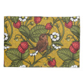 Housse D'oreillers Wens et fraises sur mustrard (Dos-gauche)