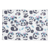Housse D'oreillers Whimsical Bohemian Panda Motif Nom personnalisé (Dos)