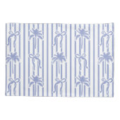 Housse D'oreillers White Blue Coastal Palm Trees Bows Stripes Pattern (Dos)