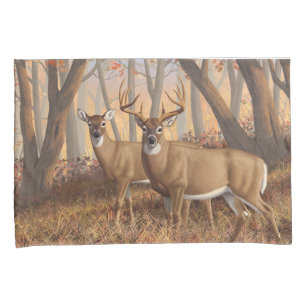 Housse D'oreillers White Deer Buck & Doe Automne Maple Woods