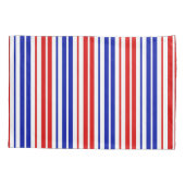 Housse D'oreillers White Red Blue Stripes Pattern   (Dos)