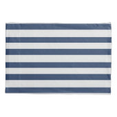 Housse D'oreillers Wide Nautical Striped Weave Navy White ID1248 (Dos)