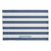 Housse D'oreillers Wide Nautical Striped Weave Navy White ID1248 (devant)
