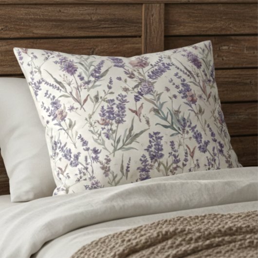 Housse D'oreillers Wildflower Lavender Boho Botanical Floral Pattern