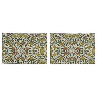 Housse D'oreillers William Morris Beau Fruit Feuillage Fleurs Rouge