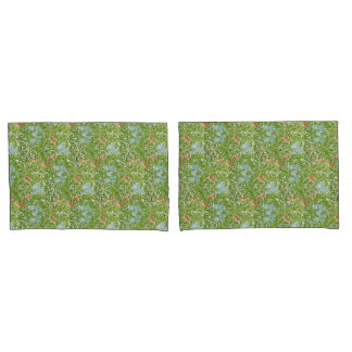 Housse D'oreillers William Morris Fleurs Vintages Floral Vert rose