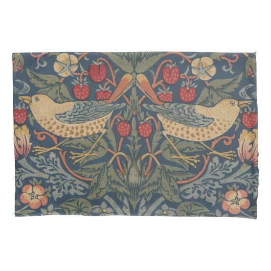 Housse D'oreillers William Morris Fraise Voleurs Oiseaux (devant)
