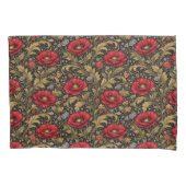 Housse D'oreillers William Morris Inspired Pattern Red Poppy (devant-gauche)