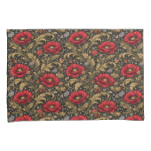 Housse D'oreillers William Morris Inspired Pattern Red Poppy (devant-Droit)