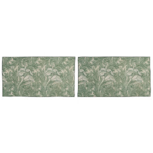 Housse D'oreillers William Morris Tulip Motif Sage Green
