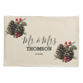 Housse D'oreillers Winter Pinecones & Berries Family Throw Pillow (Dos)