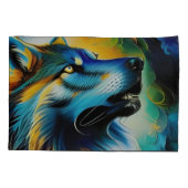 Housse D'oreillers Wolf Howl coloré (Dos)