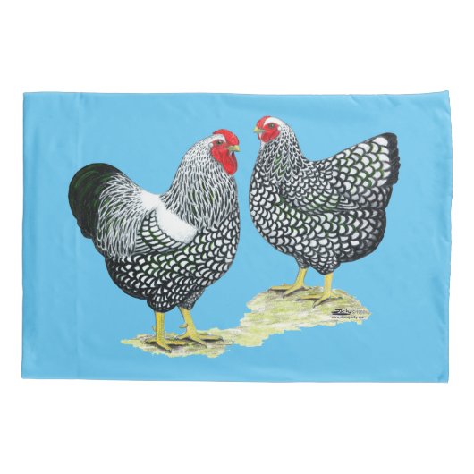 Housse D'oreillers Wyandottes Paire en argent (Dos)