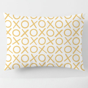 Housse D'oreillers XOXO Câlins et Baisers Jaune Blanc Motif Moderne