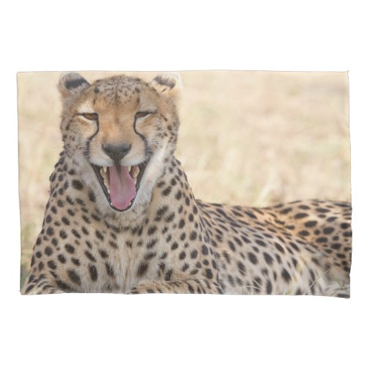 Housse D'oreillers Yawning Cheetah (devant)